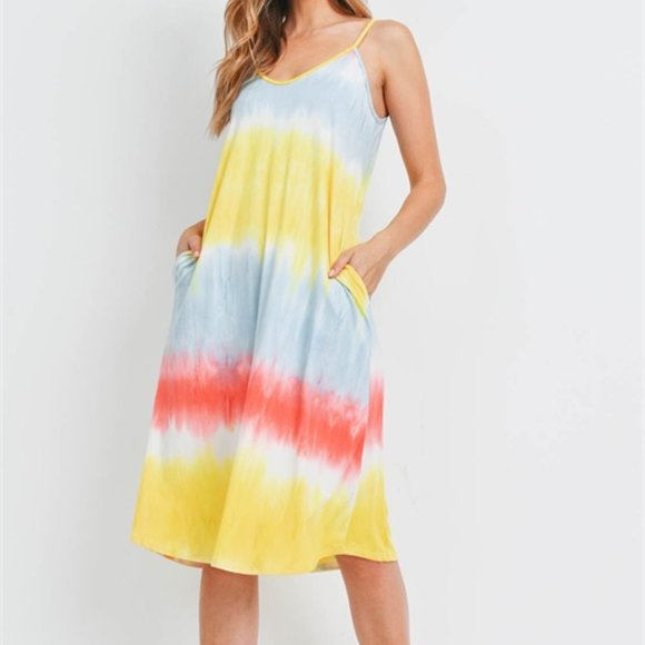 Rainbow Stripe midi Dress - Picture 3 of 14